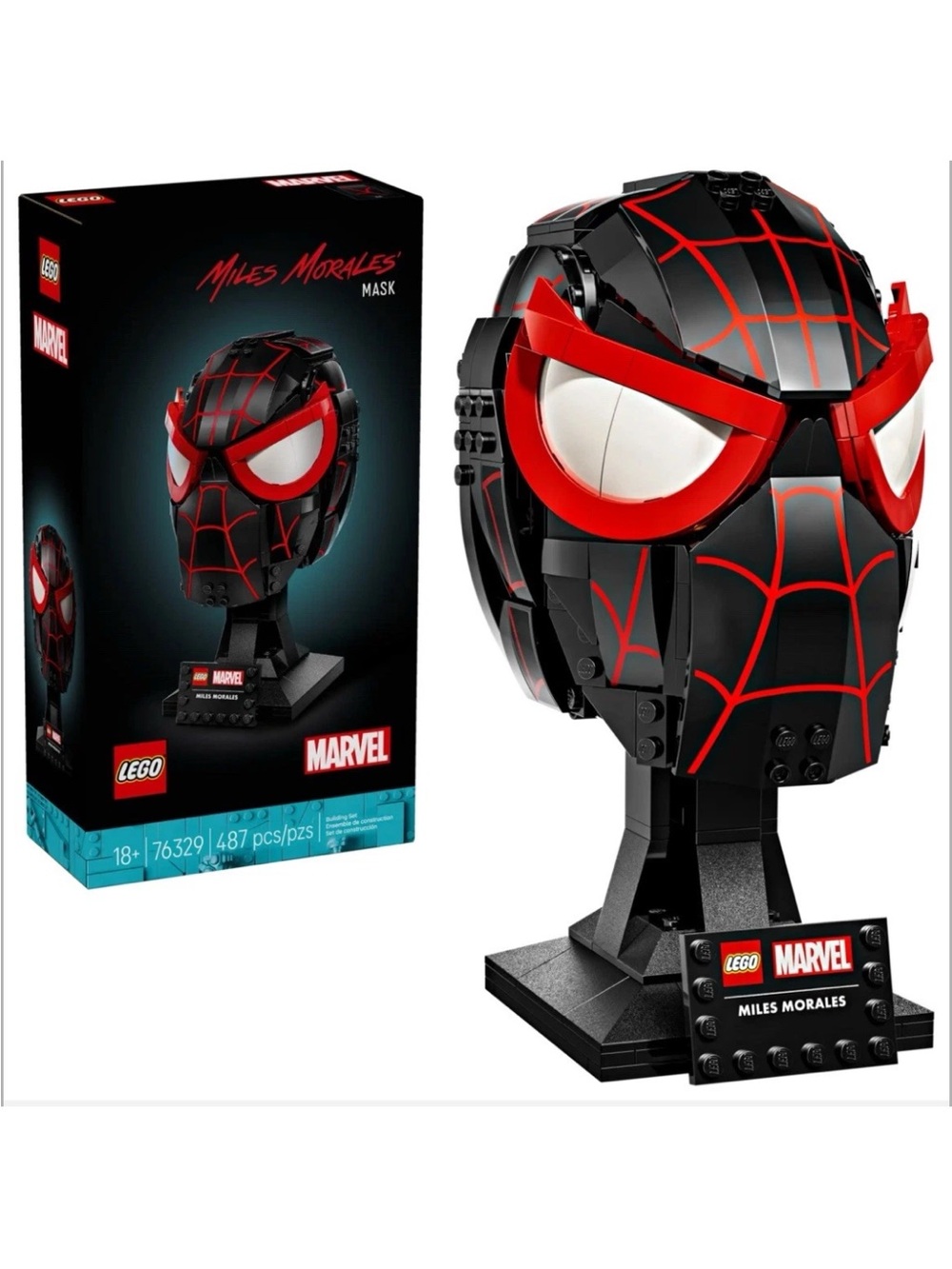 Lego Marvel Miles Morales Spider Man Black/Red Mask 76329 487Pcs 18+ NIP